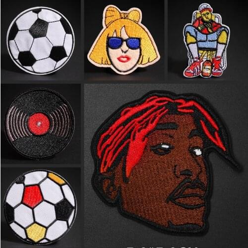 Football Sports patches fashion embroidery patch beauty girl Punk music CD badge Jacket knapsack Decorative stickers