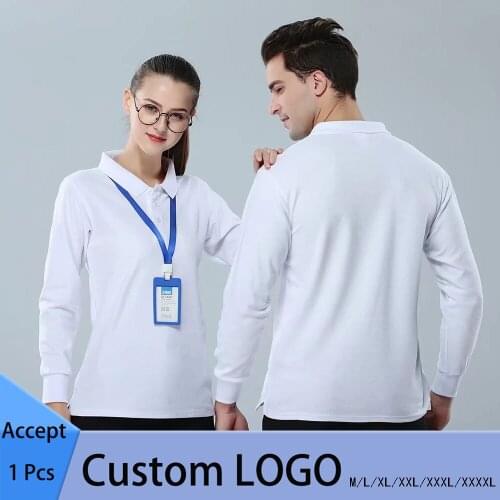 Custom T-Shirt Your OWN Design Brand Logo/Picture Men and Women DIY Cotton Turn-down Collar T-Shirt Full Sleeve Casual Tops