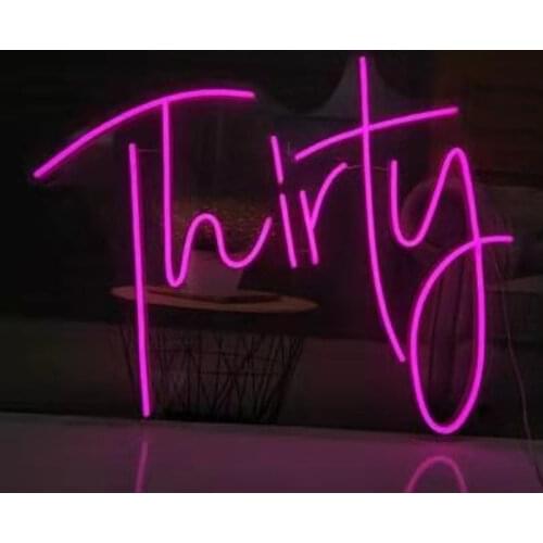 Custom led Thirty Happy Birthday flexible Neon Light Sign Decoration Home Bar Wall Bedroom Party Decorative Cool Neons Lamp