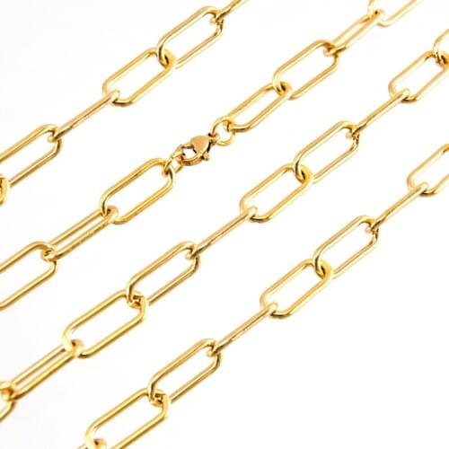Stainless Steel Heavy Duty Chain Necklace For Women Gold/Silver Color Metal Chunky Chain Choker Necklace Collier Toggle Collares