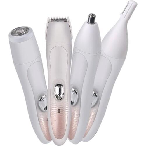Jinding Multifunction 4 in 1 Nose Hair Trimmer USB Rechargeable Beard Shaver Nose Ear Hair Clipper for Men Grooming Kit Care