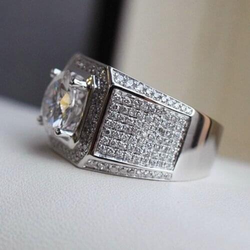 Rings For Women Men Luxury Fashion Jewelry Crystal Ring Accessories Brilliant Natural White Sapphire Кольцо Мужское Bague Femme