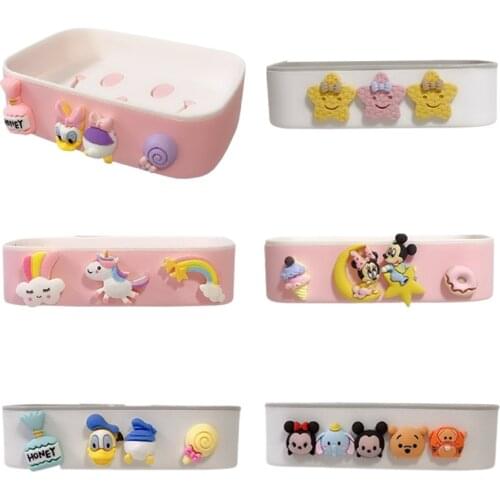 Disney Mickey Mouse creative non-drilling soap box, wall-mounted storage shelf, hollow soap sponge tray bathroom accessories