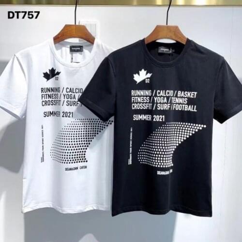 Summer DSQ2 Cotton O-neck Short-sleeved T-shirt Casual Mens Shirt DT757