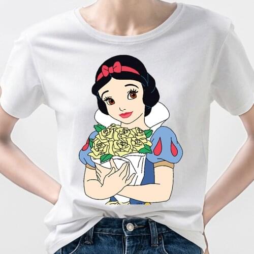 2021 Disney Cartoon Snow White and the Seven Dwarfs T-shirt Summer Casual Oversized Top Short Sleeve T-shirt