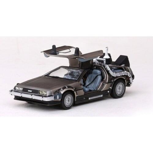 Back To The Future 1/43 Diecast Alloy Delorean Car Model DMC12 Plating 1-3 Generation Adult Collection Souvenir Ornaments Gift