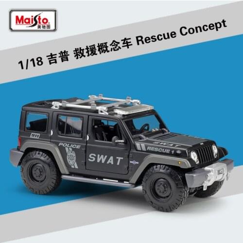 1:18 JEEP Rescue Concept SWAT Alloy Model Car Static Metal Model Vehicles With Box For Collectibles Gift