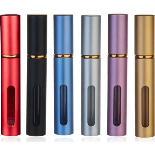 MUB 5pcs 10ml Portable Visible Roller Bottle Travel Empty Perfume Essential Oil Aftershave Refillable Roll on Bottle Container