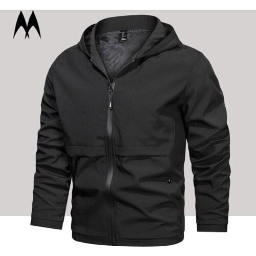 2021 New Mens Autumn Bomber Jackets Hooded Solid Color Men Pilot Jacket Coats Casual Military Jacket Male Outdoor Clothing