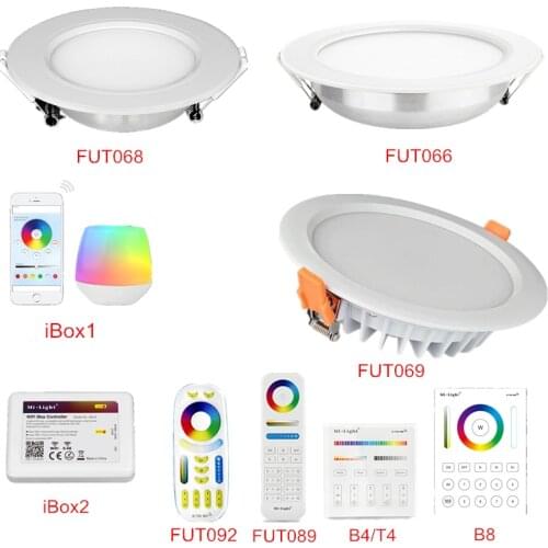Original Mi Light RGB+CCT Ceiling Downlight AC86-265V 6W 12W 15W Waterproof Remote WiFi Control LED Panel light With LED Driver