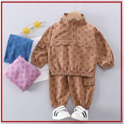 Autumn winter 2021 2345678 year old baby girl clothing suit autumn winter newborn boy clothing T-shirt + pants new year baby sui