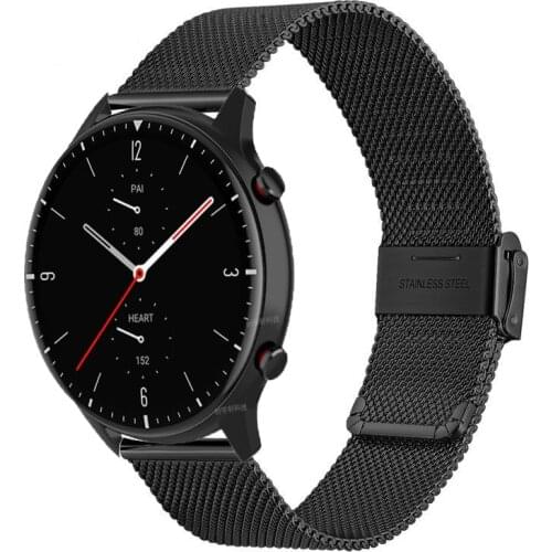 For Amazfit GTS Strap Milanese Metal Stainless Steel Watch Band Strap Bracelet for Xiaomi Huami Amazfit Pace/Stratos 3 2 2S/GTR