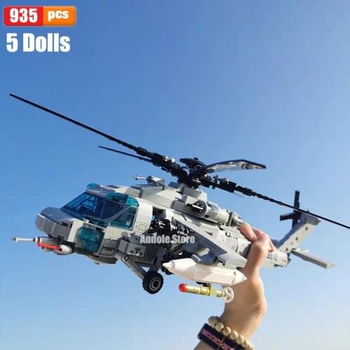 SEMBO Block Helicopters Fighter Building Blocks Military City Z-20 Utility Airplane Army Pilot Figure Plane Bricks Children Toy