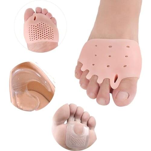 Forefoot Pads Silicone Insoles Bunion Corrector Anti Slip Anti Rubbing Gel Pad Invisible High Heel Shoes Stickers Heel Liner