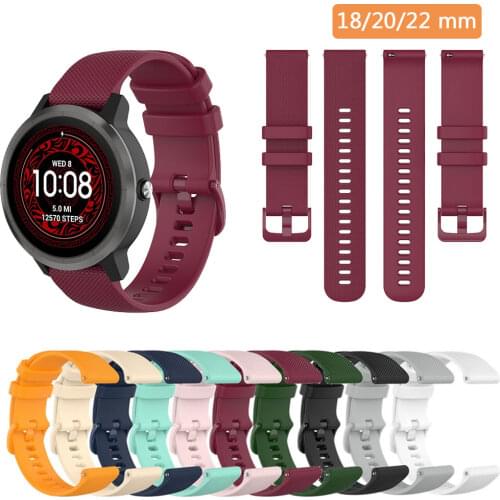 18mm 20mm 22mm Silicone Wristband For Samsung Galaxy Garmin Vivoactive 3 4 Forerunner 245 645 Wrist Strap Watchband Accessories
