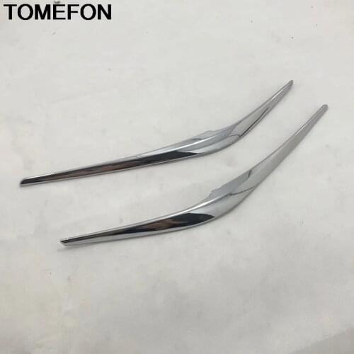 TOMEFON For Mazda CX-5 CX5 2017 2018 2019 Front Headlight Head Lamp Eyebrow Eyelid Cover Trim Exterior Accessories ABS Chrome