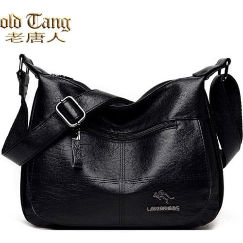 OLD TANG High Quality Vintage Solid Color Pu Leather Shoulder Bags for Women 2020 Designer Luxury Messenger Bag Bolsa Feminina