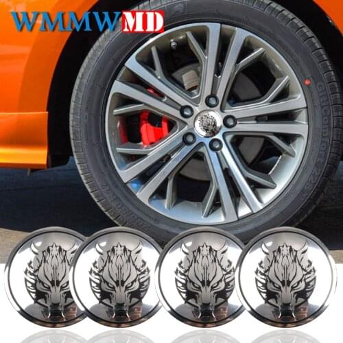 Wolverine Car Steering tire Wheel Center car sticker Hub Cap Emblem Badge Decals Wolf head For Jaguar Hubcap Audi BMW Nissan