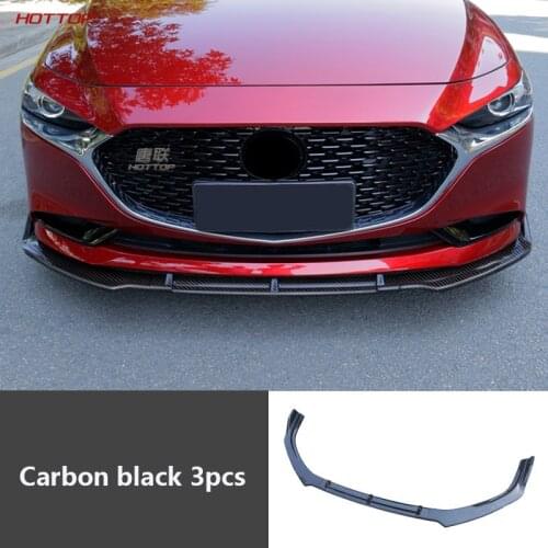 Bright Black Front Bumper Lip Body Kit Spoiler For 2020 Mazda 3 Sedan Axela Exterior Parts Chromium Styling