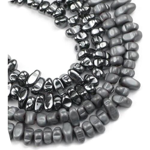 YHBZRET Matte irregular Gravel Shape Hematite Natural Stone Loose beads For Jewelry making Necklace bracelets DIY Accessories