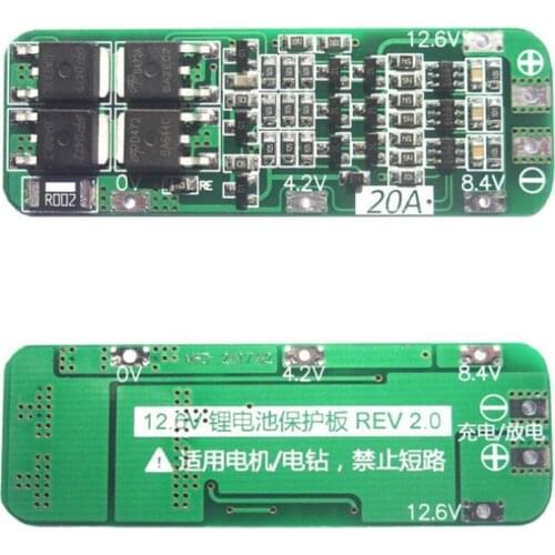 BMS 3S 18650 Lithium Battery Charger Protection Board 3S 20A 12.6V Charging Protecting Balancer Module
