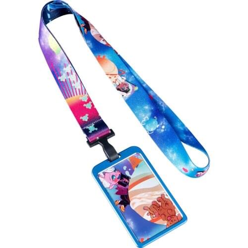 1 pcs Custom Cartoon neck lanyards key strap key ring for mobile phone straps full color personalized small quantity lanyards