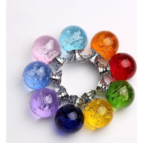 1Pc 30mm Crystal Ball Bubble Handle Single Hole Drawer Cabinet Wardrobe Door Knob Handles Small Pulls Diy
