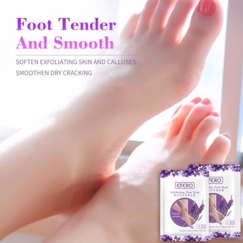 30pair=60pcs efero Foot Peeling Mask Exfoliating Foot Mask Feet Exfoliator Remove Dead Skin Heels Pedicure Socks Feet Care