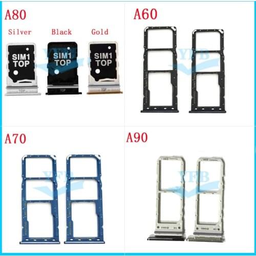 10pcs Sim Card Holder Slot Tray Micro SD Tray For Samsung Galaxy A60 A70 A80 6.7 A90 Replacement Adapters