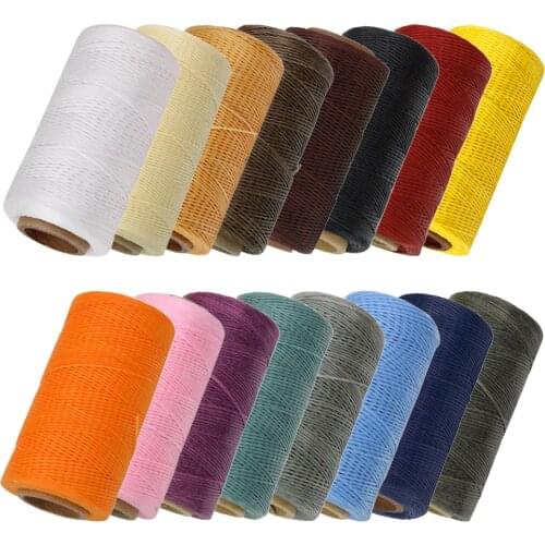 Knitting string 100% Linen waxed 18Colors 0.8mm Waxed sewing Meters leather thread Multicolor for cross stitch embroidery