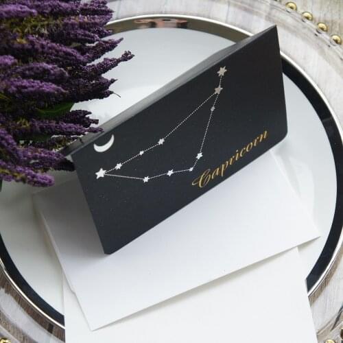 12pcs gold zodiac fold Card Capricorn style with envelope as greeting card wedding birthday party invitation DIY Decor gift card