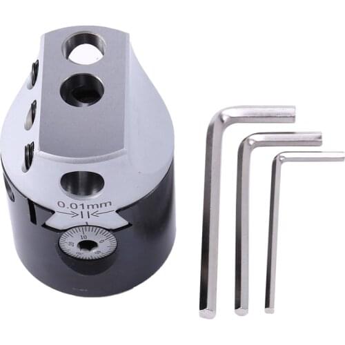 2Inch 50Mm F1 Type Boring Head 12Mm Lathe Boring Bar Milling Holder For Mt2 Mt3 R8 Shank Milling Machine Tools With Hex Wrenches