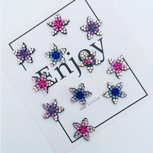 20pcs 22mm Padded Snow Flower Crystal Rhinestone Applique for DIY Clothes Shoes Hat Sewing Patches Headwear Decor Accessories