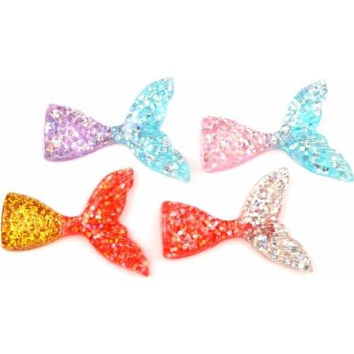 20Pcs Resin Mixed Bling Fishtail Decoration Crafts Kawaii Cute Flatback Cabochon Embellishments For Scrapbooking DIY Accessories