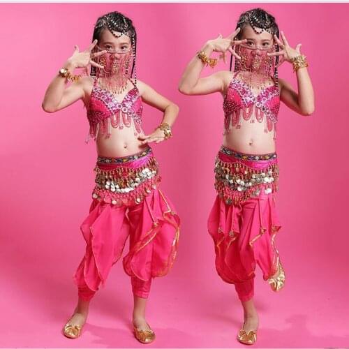 2017 New Arrivals 3 pcs Cheap Children Dancing Dress Kids Belly Dance Costume Set on Sale