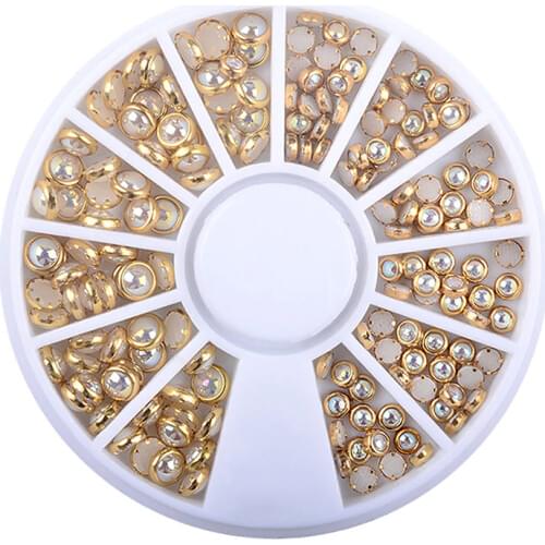 2021 AB Pearl Stickers for Nails Art Decorations Fashion Flat Bottom Nail Accessories for Manicure Design