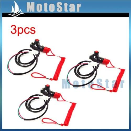 3pcs Mini Moto Off Tether Safety Stop Kill Switch Push Button For 2 Stroke Engine Minimoto Dirt ATV 4 Wheeler Pocket Bike