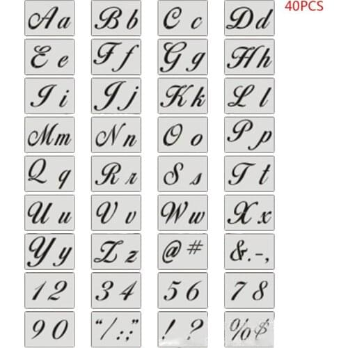 36pcs/set Letter Alphabet Stencil Wall Painting Wood DIY Drawing Template Craft