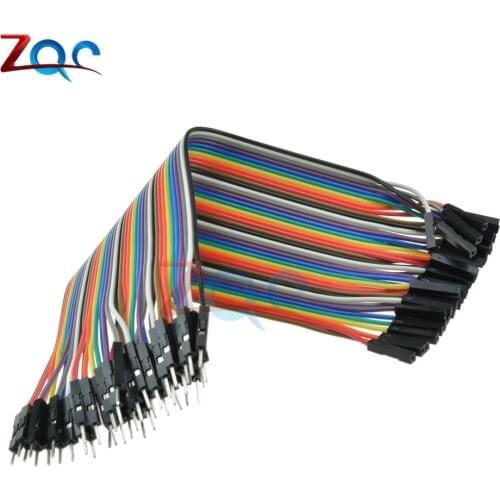 40pcs In Row Dupont Cable 20cm 2.54mm 1pin 1p-1p male to Female Jumper Wire For Arduino Breadboard