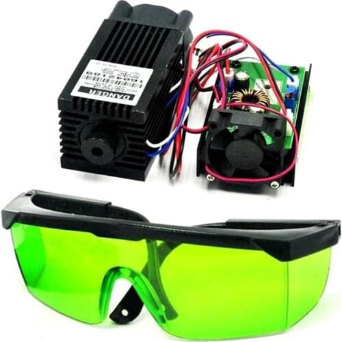 445nm 450nm 2W Blue Laser Diode Dot Module 2000mw Engraver 12V with 405nm 445nm Protective Goggles