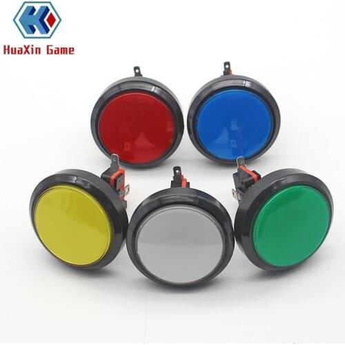 5 PCS 60 MM Flat / 5 V 12V LED Light Lamp Round Player Push Button Micro Switch For Arcade Video Game Machines cabinet