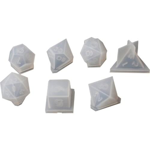 7 Shapes Dice Fillet Square Triangle Dice Mold Dice Digital Game Silicone Mould U7ED