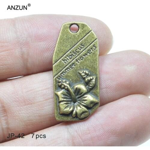 7pcs 30x19mm Antique Bronze Hibiscus Mutabilis Pendant DIY Jewelry Pendant Metal Charms Hibiscus Mutabilis Flower Pendant JP-42