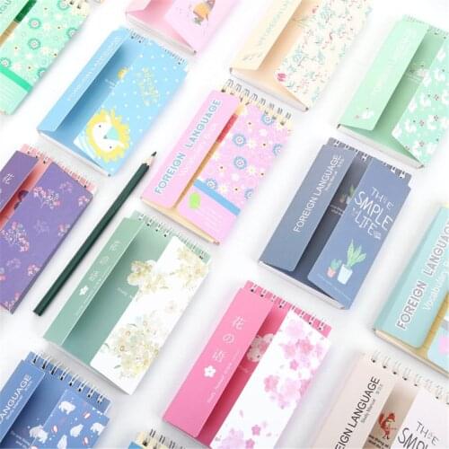 80 Sheets Japanese Pocket Kawaii Cartoon Students Vocabulary Notebook English Words Card Kids Study Memo Notes Manual Book