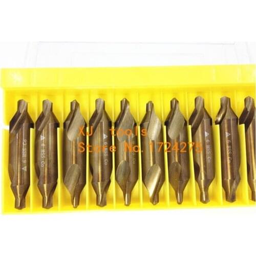 A1.5*4.0mm petiole 10pcs/set HSS CO M35 60 degrees Containing cobalt spiral center drill Processing of stainless steel etc