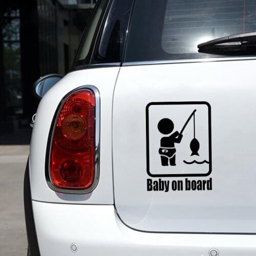 Auto Truck Body Stickerspet Dog Warning Cute Fisherman Baby on Board Dirt Bike Decorate Applique Car Styling Decals
