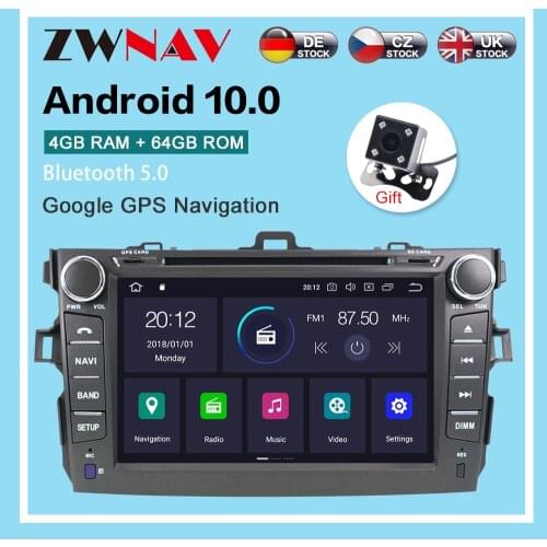 Android 10.0 4G+64GB Car radio player GPS Navigation for Toyota Corolla 2007-2013 Multimedia Player Radio video stereo head unit