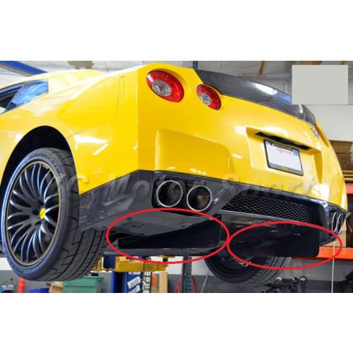 Car Accessories Glossy Finish Carbon Fiber JDM Style Rear Bumper Under Diffuser Blade Fit For 2008-2013 R35 GTR