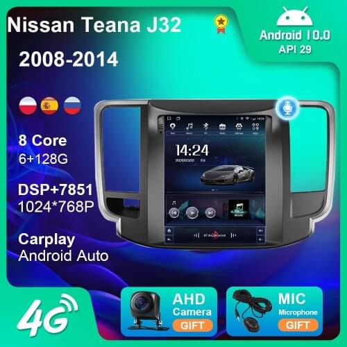 6+128G For Nissan Teana J32 2008-2014 Tesla Style Car Radio 9.7 Inch Multimedia Player 4G WIFI Carplay GPS Navigation Android 10