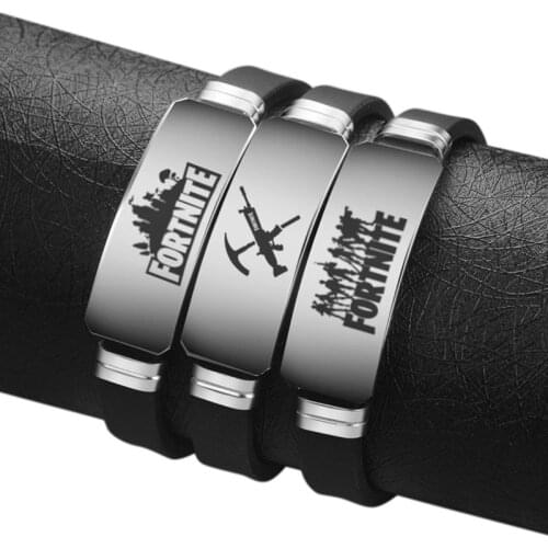 Fortnite Bracelet Game Figure Stainless Steel Adjustable Silicone Wristband Kid Birthday Toys Childrens Christmas Gifts